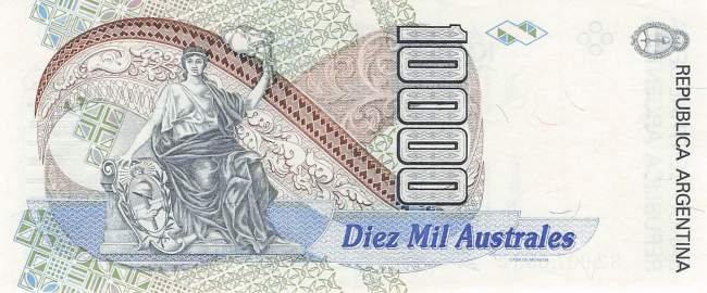 10000 Australes Argentinien 1989 p.334a XF